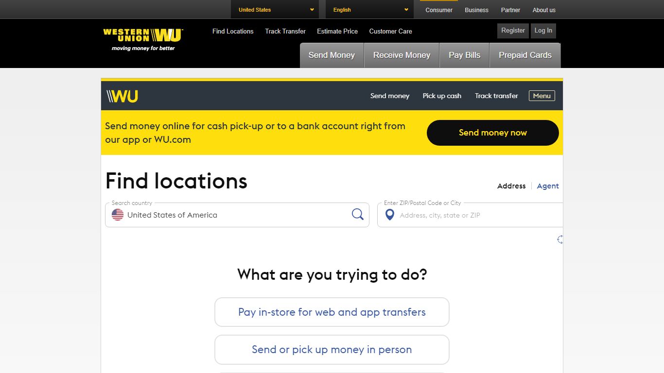 Find Western Union locations